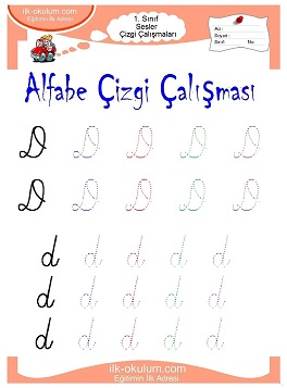 Çocuklar İçin Sesler Çizgi Çalışmaları Çalışma Sayfaları 